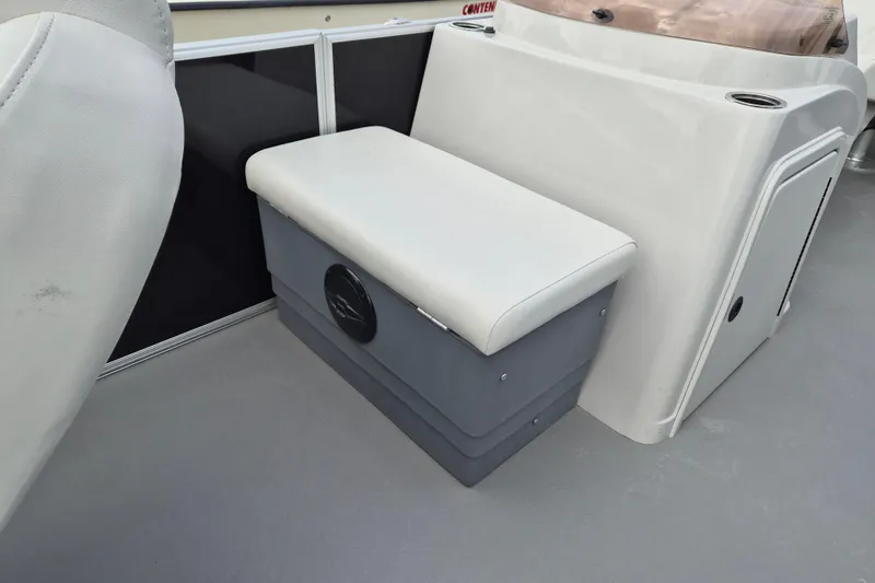 Slide: The Image of Interior of 2025 Sylvan Mirage Fish 8522 Party Fish 4.0, featuring seating and storage. - 5