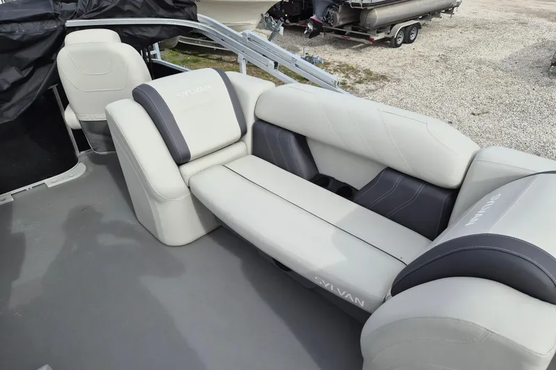 Slide: The Image of Luxurious seating on 2025 Sylvan Mirage Fish 8522 Party Fish boat. - 8