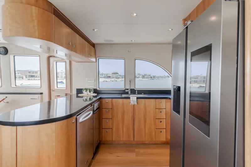 Slide: The Image of Luxurious kitchen interior of 2006 Cheoy Lee 72' Raised Pilot House yacht. - 21
