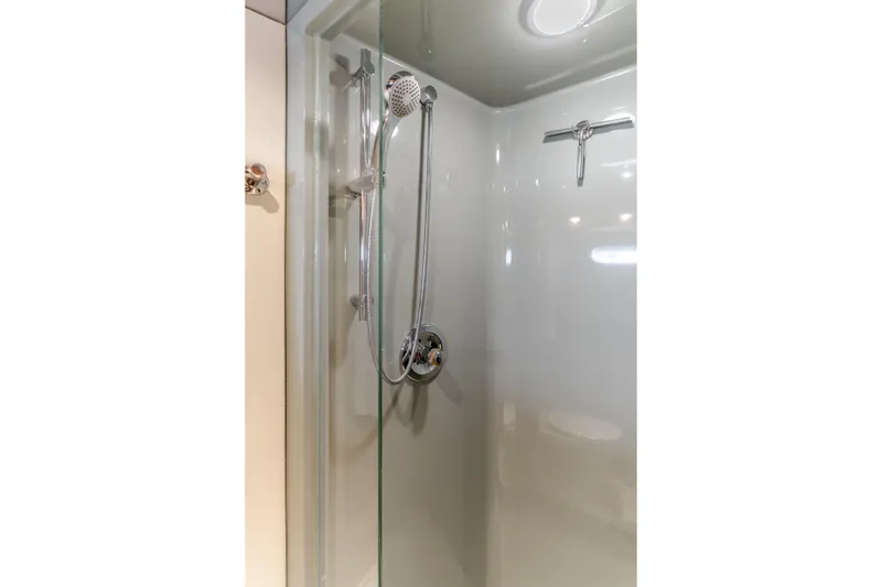 Slide: The Image of Shower area in 2006 Cheoy Lee 72' Raised Pilot House yacht, featuring modern fixtures. - 29