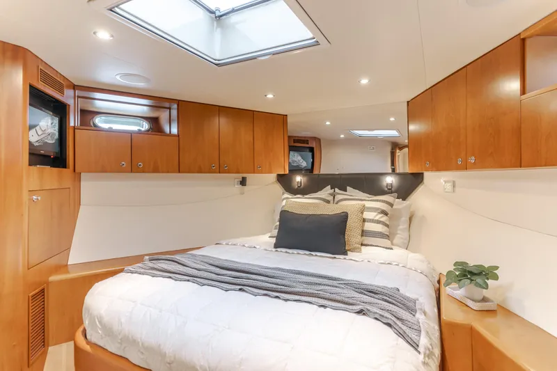 Slide: The Image of Luxurious bedroom interior of 2006 Cheoy Lee 72' Raised Pilot House yacht. - 30
