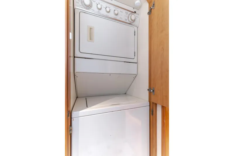 Slide: The Image of Stacked washer and dryer in 2006 Cheoy Lee 72' Raised Pilot House yacht. - 40
