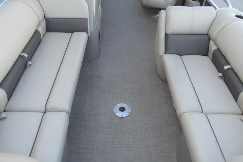 Slide: The Image of Interior seating of 2022 Sun Tracker Party Barge 22 DLX pontoon boat. - 9