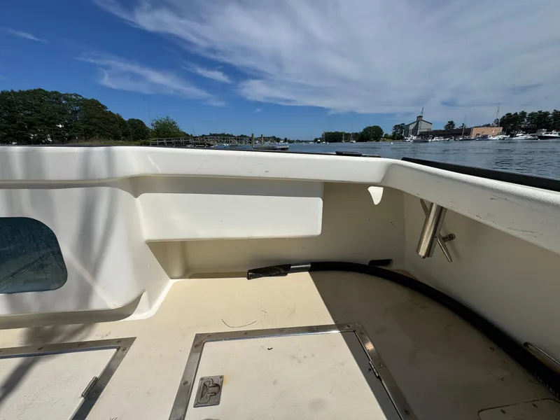 Slide: The Image of 2009 Northern Bay 36 boat deck with scenic waterfront view. - 18