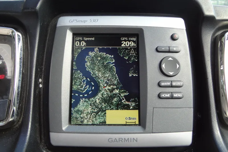 Slide: The Image of Garmin GPSmap 530 display on 2008 Chaparral 276 SSX boat dashboard. - 29