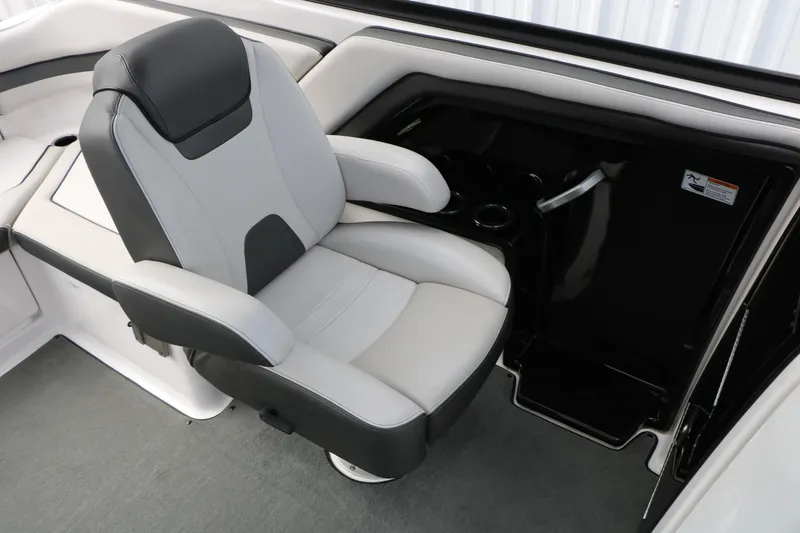 Slide: The Image of 2017 Yamaha Boats AR240 HO interior with sleek, comfortable seating and modern design. - 52
