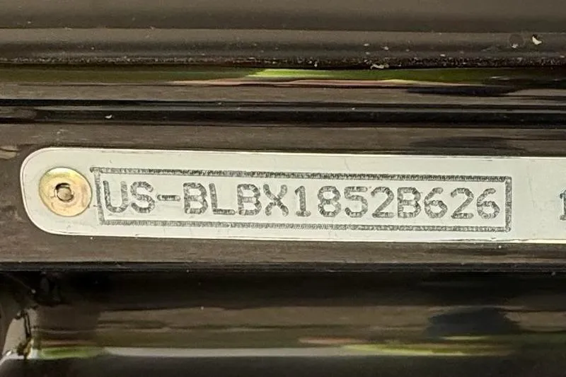 Slide: The Image of Bayliner M17 2026 boat identification number plate, displaying US-BLBX1852B626. - 12