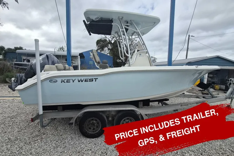 The Image of 2026 Key West 219 FS boat on trailer, includes GPS and freight. - 0