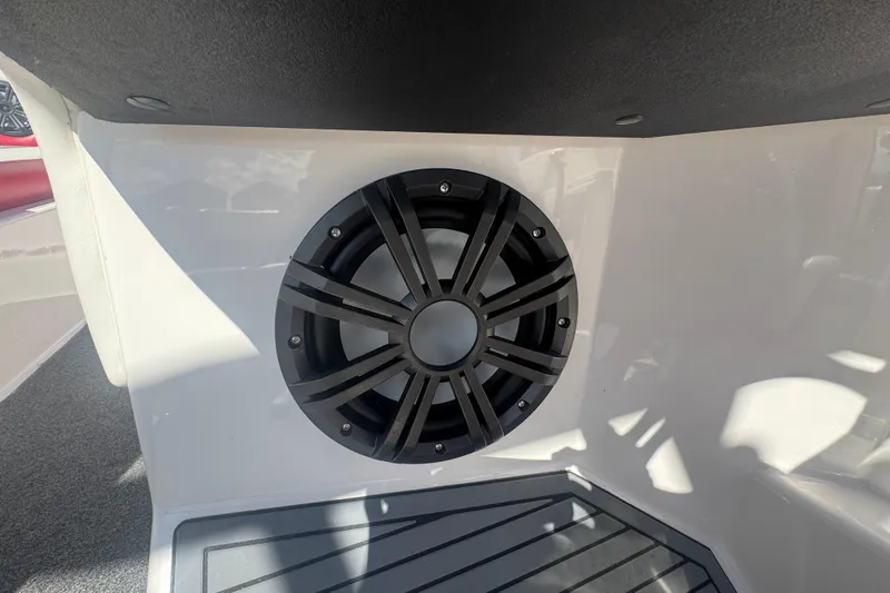 Slide: The Image of 2017 Moomba Helix boat interior with a large speaker installed. - 19