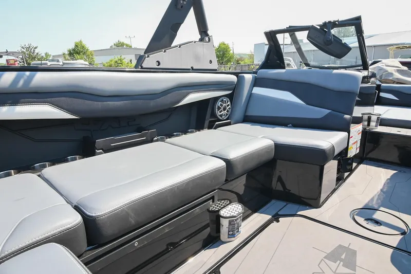 Slide: The Image of 2023 Axis T220 boat interior with sleek seating and modern design. - 26