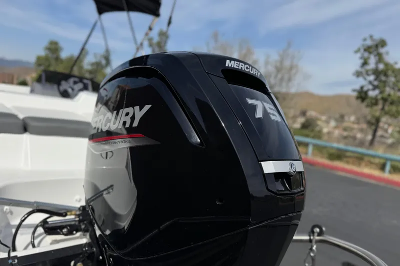 Slide: The Image of 2025 Tahoe T16 boat with Mercury 75 horsepower outboard motor. - 7