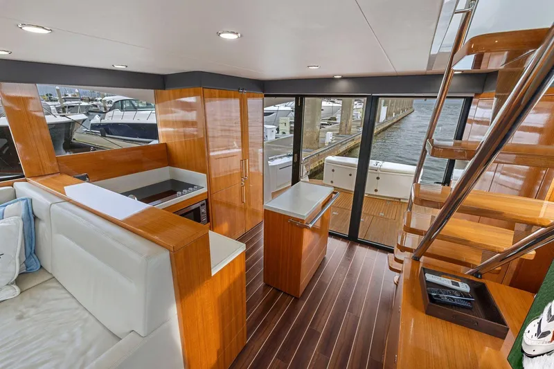 Slide: The Image of Luxurious interior of 2014 Maritimo M50 yacht with wooden finishes and modern design. - 37