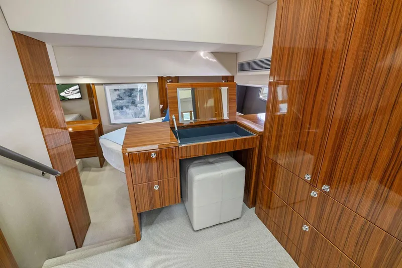 Slide: The Image of Luxurious interior of 2014 Maritimo M50 yacht with elegant wood finish and modern amenities. - 59