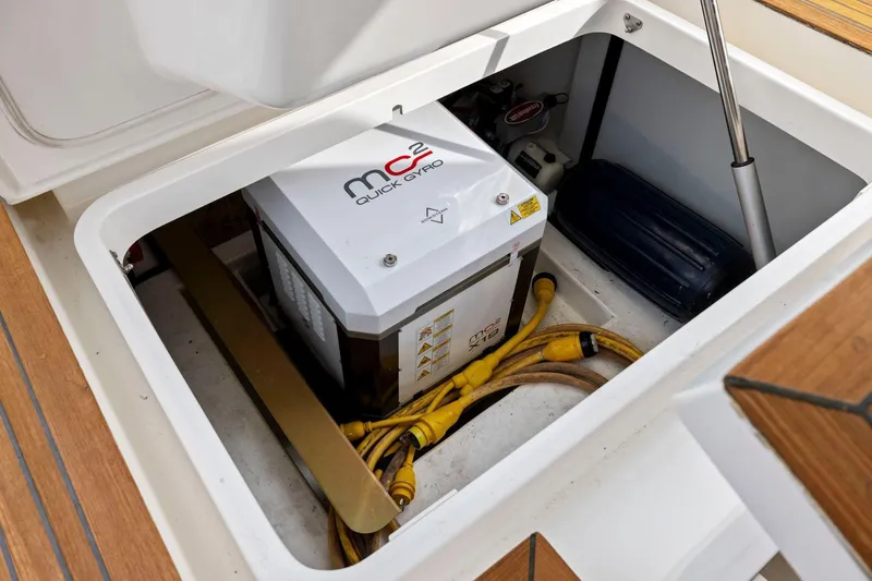 Slide: The Image of 2014 Maritimo M50 yacht engine compartment with Quick Gyro stabilizer system. - 82