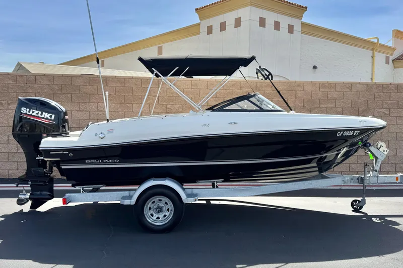 The Image of 2020 Bayliner VR4 Bowrider OB on trailer with Suzuki outboard motor. - 0