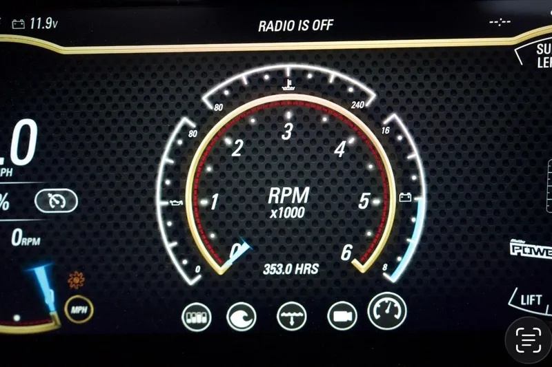 Slide: The Image of Dashboard of a 2021 Malibu M220 showing RPM gauge and indicators. - 17