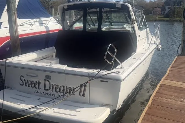 Slide: The Image of 2001 Tiara Yachts 2900 Open docked, named "Sweet Dream II," in Annapolis, MD. - 3
