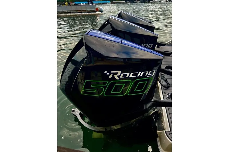 The Image of 2024 Nor-Tech 390 Sport Center Console with powerful Racing 500 engines on water. - 0