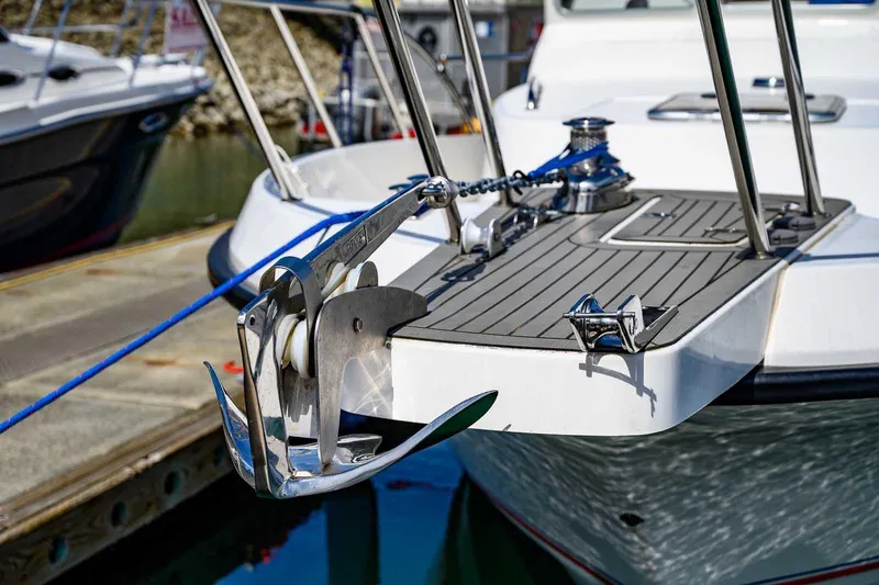 Slide: The Image of Nord Star 28 Patrol 2019 boat with anchor at marina dock. - 16