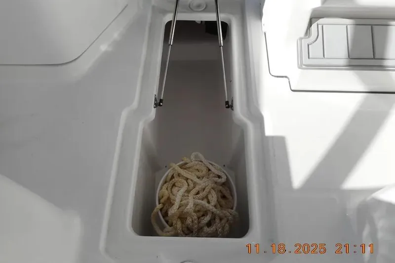 Slide: The Image of Storage compartment with rope on a 2026 Sea Fox 268 Traveler boat. - 28