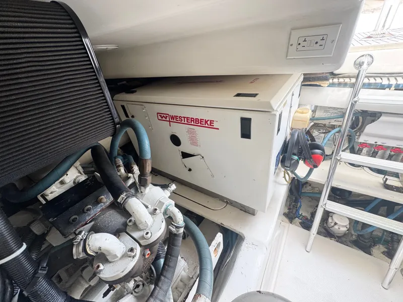 Slide: The Image of Engine room of 2008 Ocean Yachts 58 Super Sport with Westerbeke generator. - 29