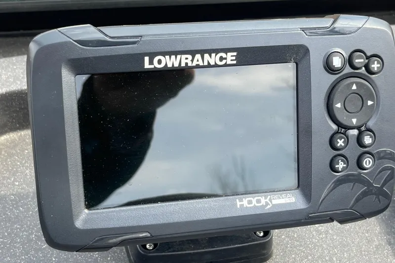 Slide: The Image of Lowrance Hook Reveal fish finder on 2022 Tracker Pro Guide V-175 WT boat. - 19