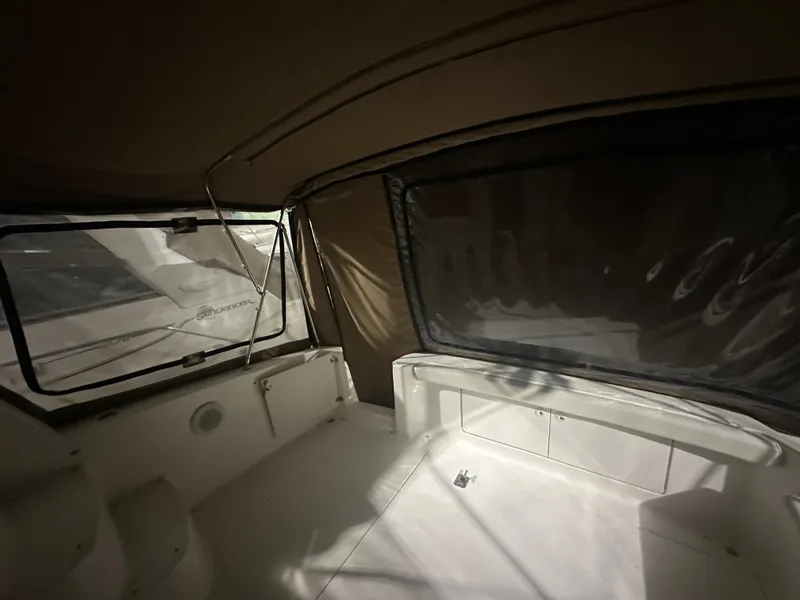 Slide: The Image of Interior of a 1998 Silverton 351 Sedan yacht with canopy. - 5