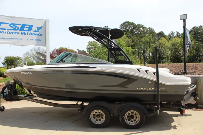Slide: The Image of 2016 Chaparral 21 H2O Sport boat on trailer at Charlotte Ski Boats dealership. - 5