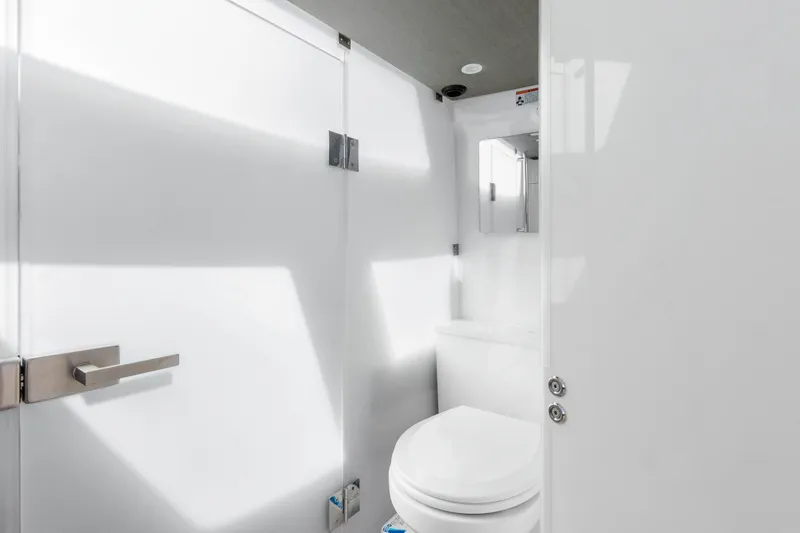 Slide: The Image of Modern bathroom interior in 2021 Axopar 37 XC Cross Cabin boat. - 27