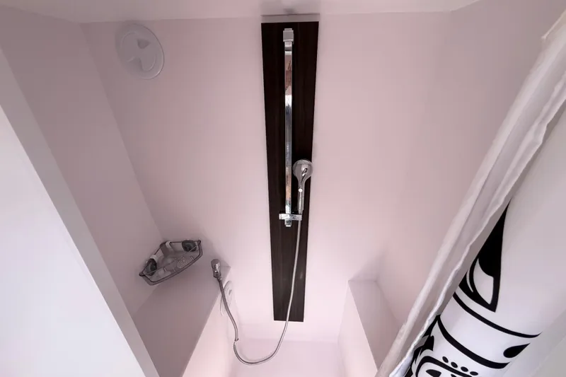 Slide: The Image of Shower area in 2016 Outremer 45 yacht, featuring modern fixtures and sleek design. - 66