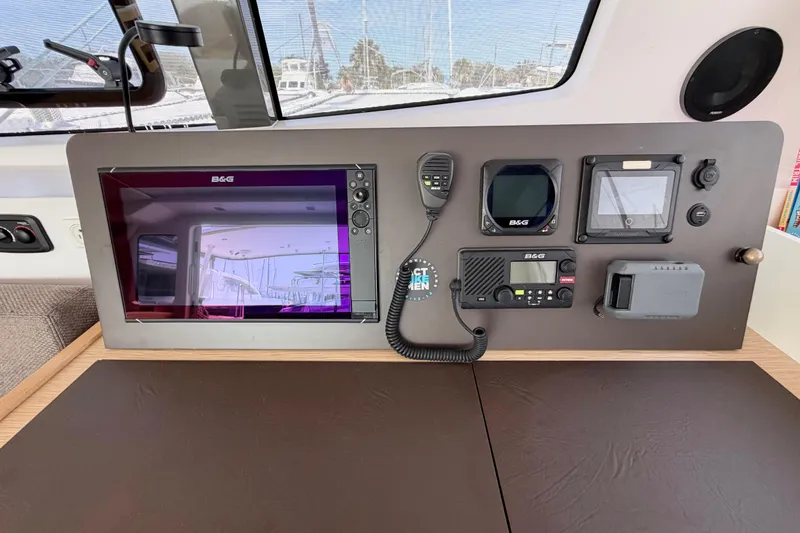 Slide: The Image of Navigation panel of a 2016 Outremer 45 catamaran with B&G electronics. - 69