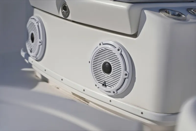 Slide: The Image of 2013 Yellowfin 24 Bay boat with JL Audio speakers installed. - 17