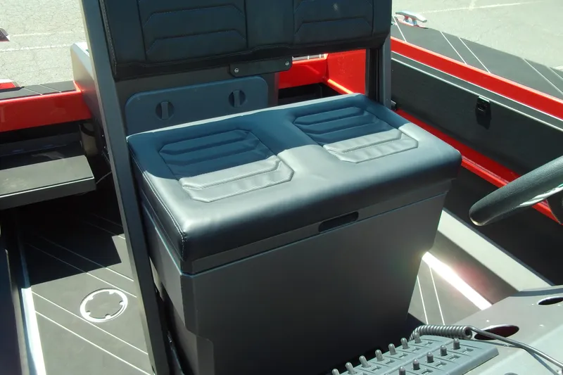 Slide: The Image of 2026 Stabicraft 2050 Frontier interior seat with modern design and black upholstery. - 19