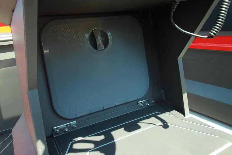 Slide: The Image of Storage compartment in 2026 Stabicraft 2050 Frontier boat interior. - 28