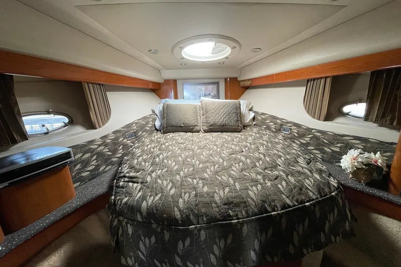 Slide: The Image of Luxurious bedroom interior of 2005 Formula 48 Yacht with elegant bedding and natural light. - 18