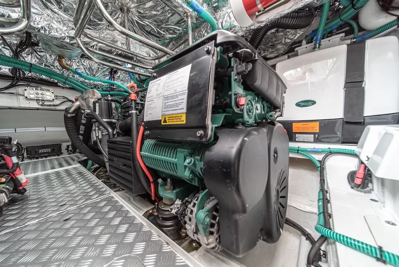 Slide: The Image of Engine room of a 2024 Princess F45 yacht with advanced machinery. - 46