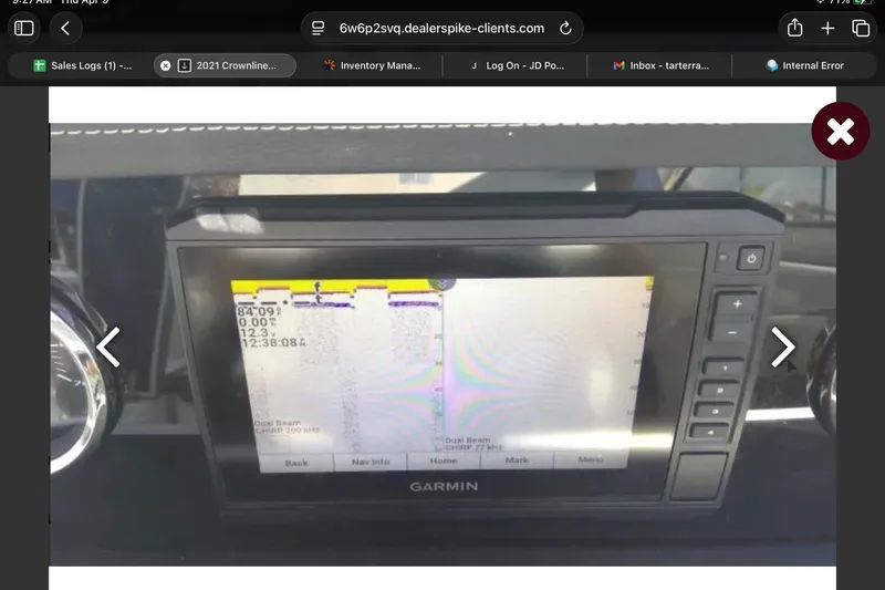 Slide: The Image of Garmin navigation display on 2021 Crownline Eclipse E255 boat dashboard. - 36