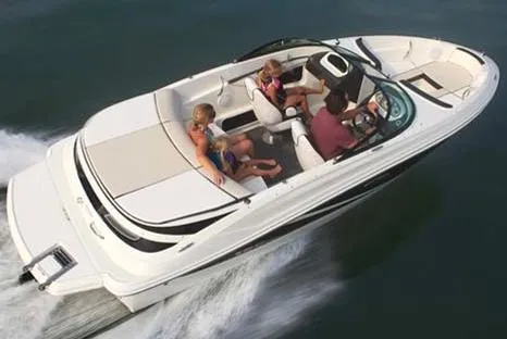 Slide: The Image of Manufacturer Provided Image: 2013 Sea Ray 190 Sport boat cruising with passengers on a lake. - 12
