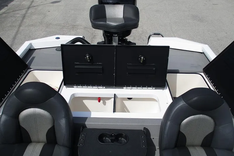 Slide: The Image of 2021 Vexus AVX 1980 boat interior with seating and storage compartments. - 20