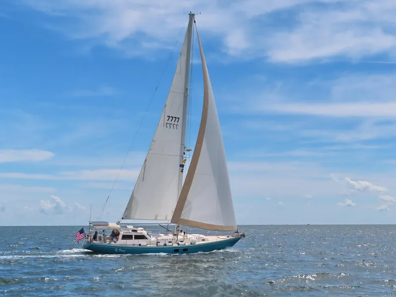 The Image of Sailing yacht Little Harbor 51 Pilothouse, 1996, cruising on open sea under clear blue skies. - 0
