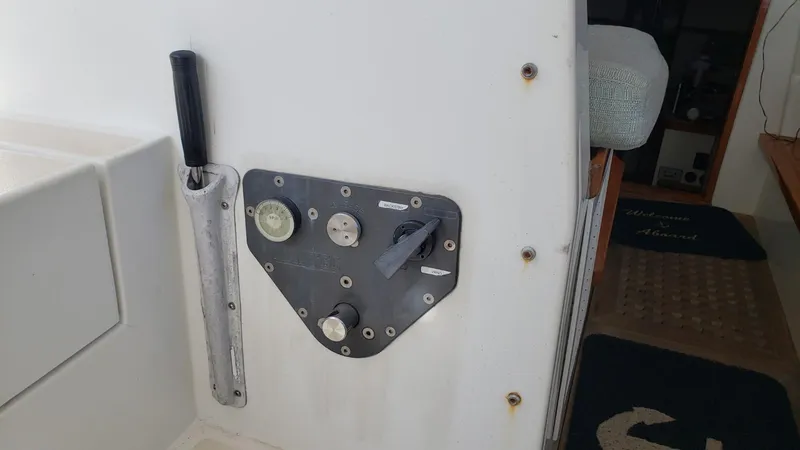 Slide: The Image of Control panel on a 1996 Little Harbor 51 Pilothouse yacht interior. - 17