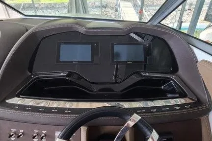 Slide: The Image of Luxurious interior of 2017 Cobalt R35 with leather seating and striped cushions. - 10