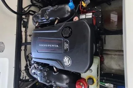 Slide: The Image of Luxurious interior of a 2017 Cobalt R35 boat with plush seating and elegant design. - 11