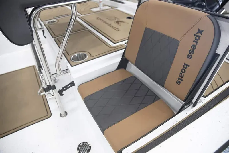 Slide: The Image of Manufacturer Provided Image: 2026 Xpress XR21B Bay boat seat with brown and gray design. - 20