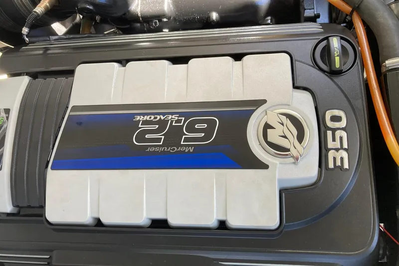 Slide: The Image of 2022 Cobalt R30 engine, MerCruiser 6.2L, 350 horsepower, close-up view. - 32