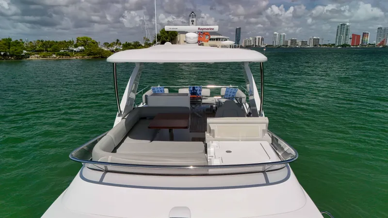 Slide: The Image of Azimut 50 Flybridge 2016 yacht on water, featuring spacious deck and modern design. - 26