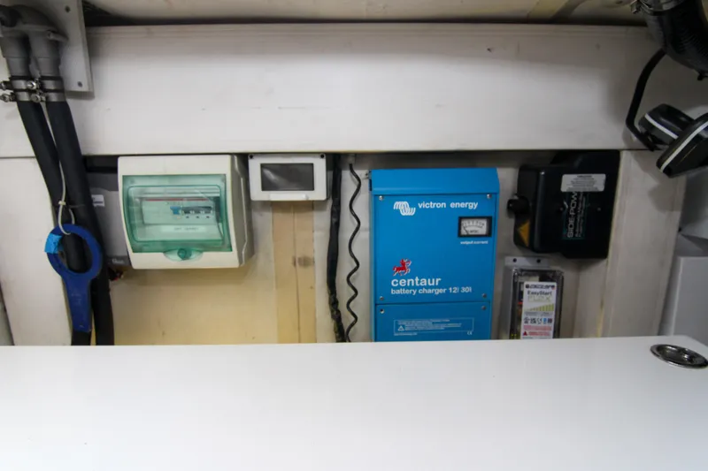 Slide: The Image of Electrical panel and battery charger in 2016 Azimut 50 Flybridge yacht. - 48