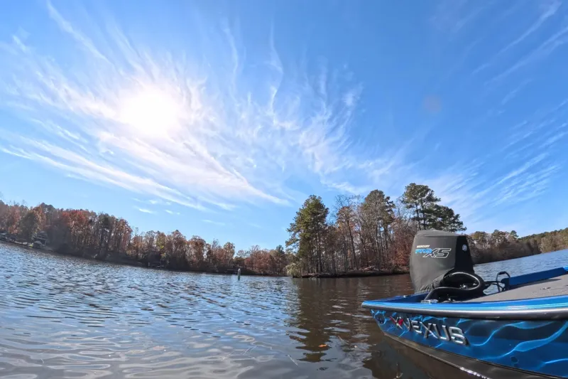 Slide: The Image of 2022 Vexus AVX 2080 boat on a sunny lake with autumn trees. - 16