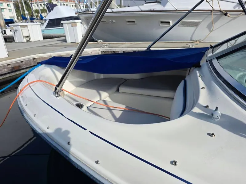 Slide: The Image of 1995 Sea Ray 19 Open Bow boat docked at marina. - 9