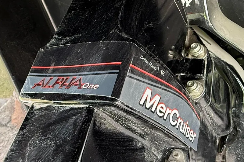 Slide: The Image of Close-up of MerCruiser Alpha One drive on 2026 Bayliner V20i boat. - 4